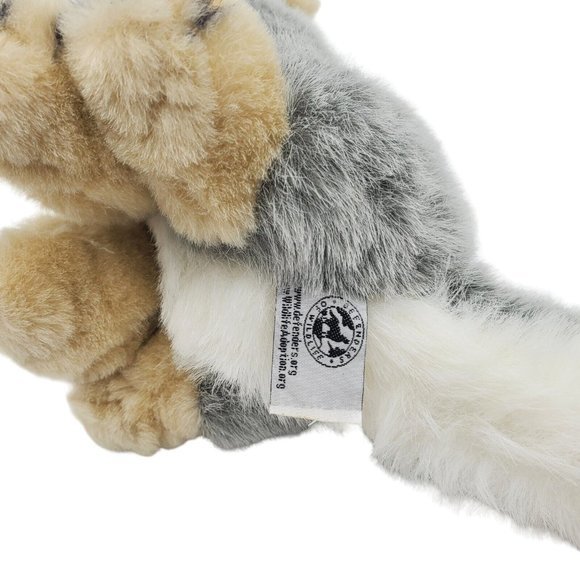 Defenders of Wildlife 9" Howling Gray Wolf Plush Stuffed Animal Pup Retired - Picture 4 of 6